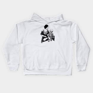 Woman skeleton drink Kids Hoodie